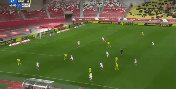 46'桑通兹破门! 摩纳哥 3- 1南特