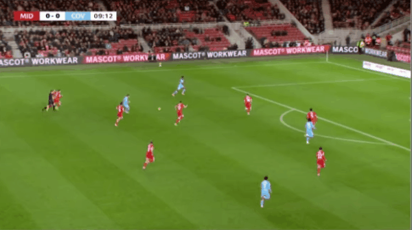 10'西姆斯破门! 米德尔斯堡 0- 1考文垂