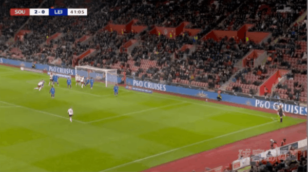 42'贝利斯破门! 南安普敦 3- 0莱斯特城