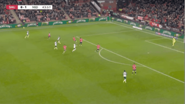 45'麦克格里破门! 谢菲尔德 0- 2米德尔斯堡