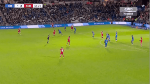 60'斯特列克破门! 伯明翰 1- 3米德尔斯堡