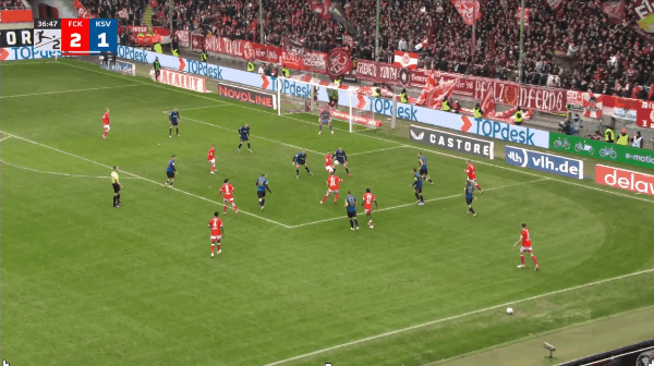 37'哈斯破门! 凯泽斯劳滕 3- 1基尔高士丁