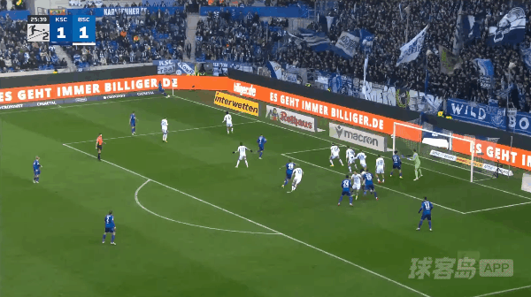 26'容破门! 卡尔斯鲁厄 2- 1柏林赫塔