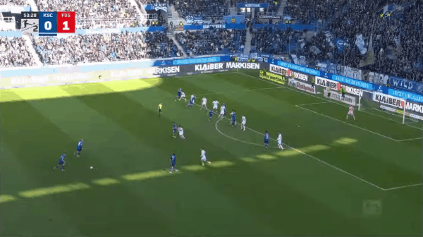 54'布鲁诺破门! 卡尔斯鲁厄 1- 1杜塞尔多夫