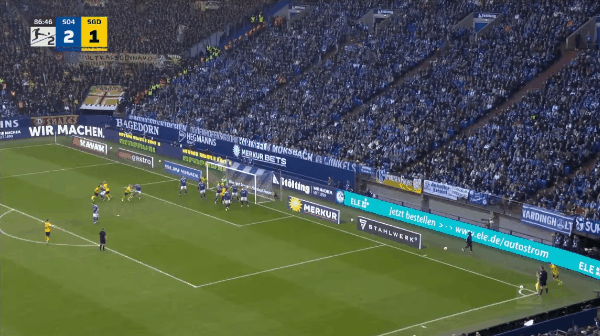 87'凯勒破门! 沙尔克04 2- 2特雷斯登