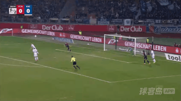 25'贾斯万破门! 纽伦堡 1- 0卡尔斯鲁厄