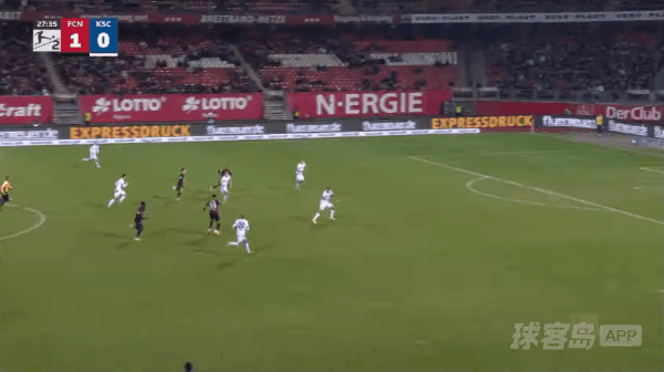 28'贾斯万破门! 纽伦堡 2- 0卡尔斯鲁厄
