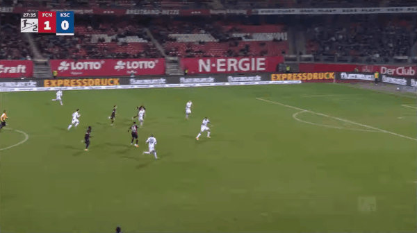 28'贾斯万破门! 纽伦堡 2- 0卡尔斯鲁厄