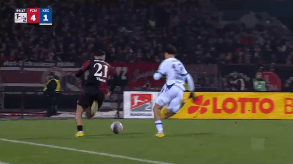 65'佐马破门! 纽伦堡 5- 1卡尔斯鲁厄