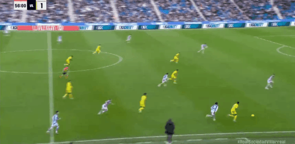 57'莫里罗破门! 皇家社会 0- 2比利亚雷亚尔
