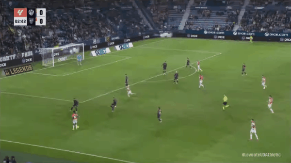 3'纳瓦罗破门! 莱万特 0- 1毕尔巴鄂竞技