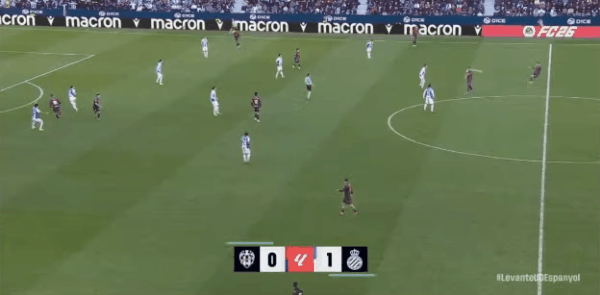 55'洛萨达破门! 莱万特 1- 1西班牙人