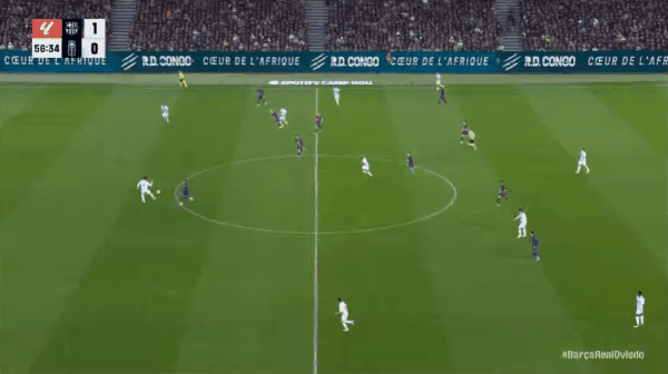 57'拉菲尼亚破门! 巴塞罗那 2- 0奥维多