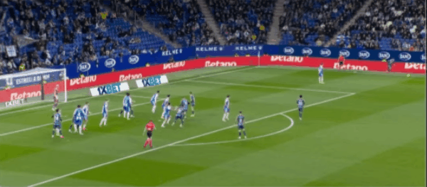 27'布兰科破门! 西班牙人 1- 1阿拉维斯