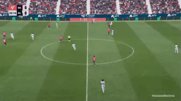 35'V.穆里奇破门! 奥萨苏纳 0- 1皇家马略卡