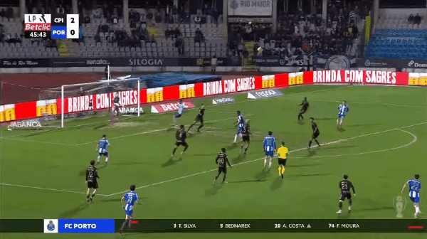 46'罗萨里奥破门! 卡沙比亚 2- 1波尔图