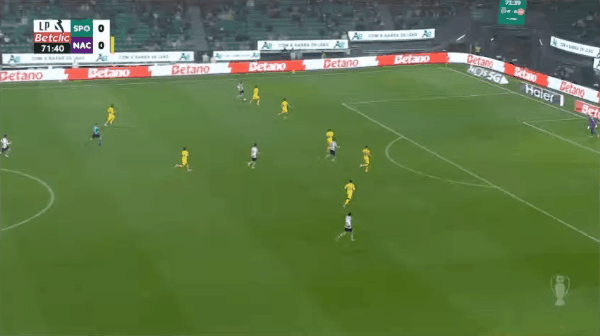 72'P.贡萨尔维斯破门! 里斯本竞技 1- 0葡萄牙国民