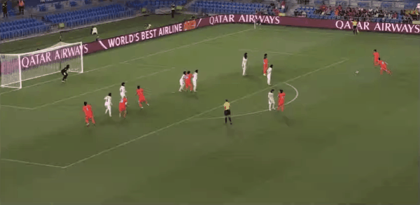 75'高瑜珍破门! 韩国女足 3- 0伊朗女足