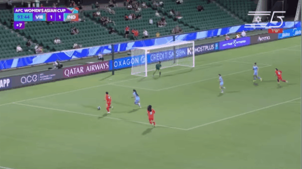 94'颜氏文苏破门! 越南女足 2- 1印度女足