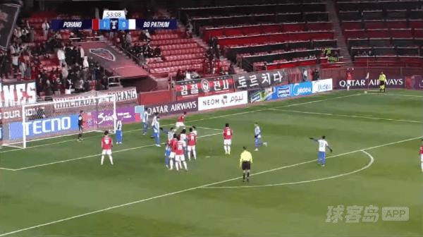 54'李昊宰破门! 浦项制铁 2- 0巴吞联