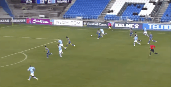 36'卡普托破门! 蔚山HD 0- 1墨尔本城