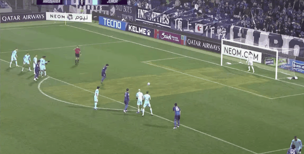 18'铃木章斗点球破门! 广岛三箭 1- 1柔佛DT