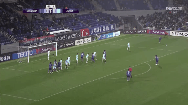 47'铃木章斗破门! 广岛三箭 2- 1柔佛DT