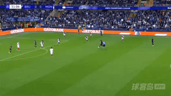 32'特雷索尔迪破门! 布鲁日 1- 0摩纳哥