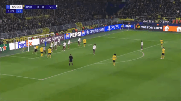 47'吉拉西破门! 多特蒙德 1- 0比利亚雷亚尔