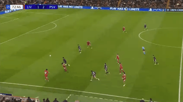 73'德里奥赫破门! 利物浦 1- 3埃因霍温