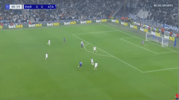 89'萨马尔季奇破门! 马赛 0- 1亚特兰大