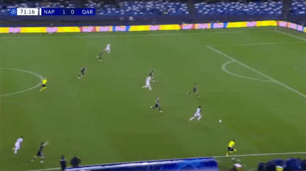72'扬科维奇乌龙破门! 那不勒斯 2- 0卡拉巴克