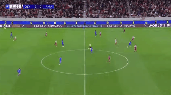 22'姆巴佩破门! 奥林匹亚科斯 1- 1皇家马德里