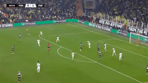 69'塔利斯卡破门! 费内巴切 1- 1费伦茨瓦罗斯