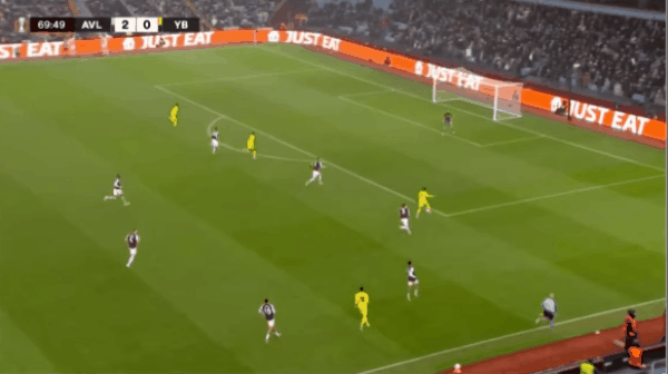 70'贝迪亚破门! 阿斯顿维拉 2- 1年青人