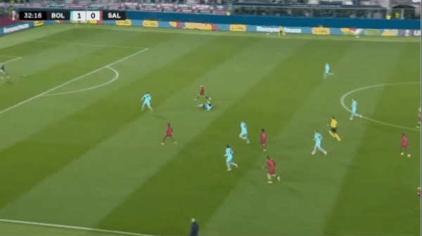 33'维特森破门! 博洛尼亚 1- 1萨尔茨堡