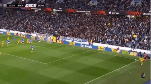 13'苏莱破门! 格拉斯哥流浪者 0- 1罗马