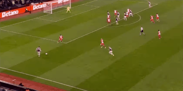76'明斯破门! 阿斯顿维拉 2- 2萨尔茨堡