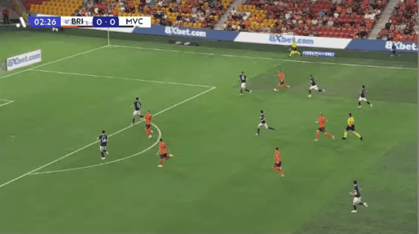 3'克莱因破门! 布里斯班狮吼 1- 0墨尔本胜利