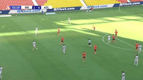 56'伯基特破门! 布里斯班狮吼 1- 1阿德莱德联