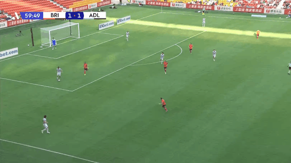 60'隆恩破门! 布里斯班狮吼 2- 1阿德莱德联