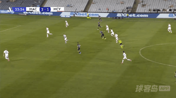 34'卡塞雷斯破门! 麦克阿瑟 3- 1墨尔本城