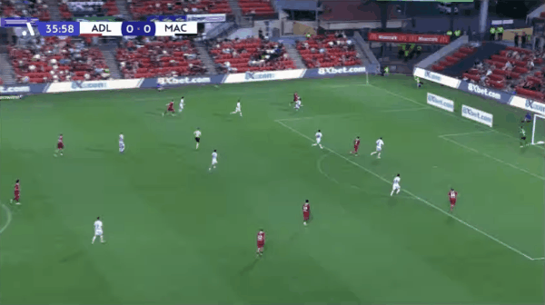 37'尤尔破门! 阿德莱德联 1- 0麦克阿瑟