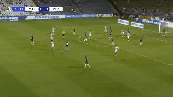 36'潘宁顿破门! 麦克阿瑟 0- 1珀斯光荣