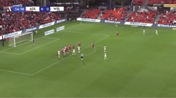 35'詹姆斯破门! 阿德莱德联 0- 1惠灵顿凤凰