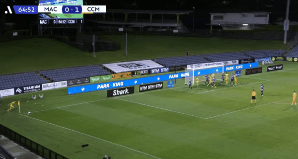 65'布兰特曼破门! 麦克阿瑟 0- 2中部海岸海员