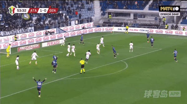 54'德容恩破门! 亚特兰大 2- 0热那亚
