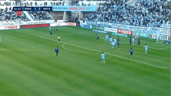 94'塞西尼亚破门! 大邱FC 2- 2FC安养