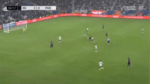 53'佩莱格里诺破门! 圣地亚哥FC 3- 0波特兰伐木者