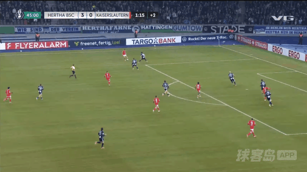 47'里特尔破门! 柏林赫塔 3- 1凯泽斯劳滕